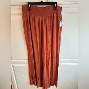 NWT Charolette Russe rayon wide leg flowy pants clay/russet red size 3X WP104